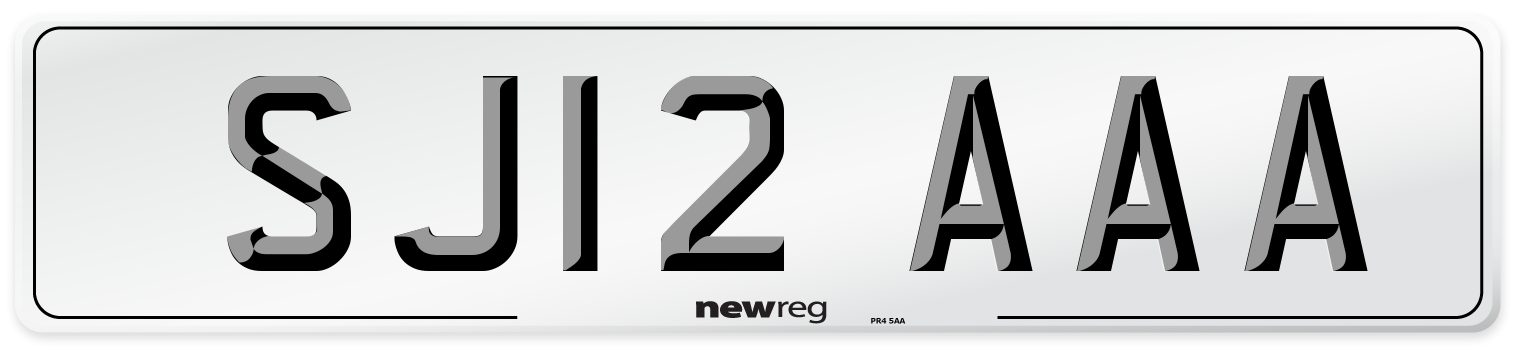 SJ12 AAA Number Plate from New Reg
